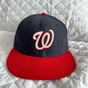 Washington Nationals Fitted Flat Brim Hat